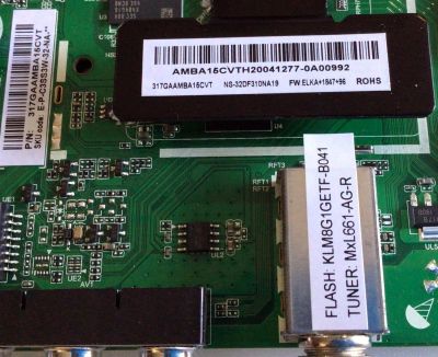 MAIN PARA TV INSIGNIA / NUMERO DE PARTE / TD.T950.67 / AMBA15CVTH20041277-0A00992 / FW:ELKA+1847+96 / E-P-C3SS3W-32-NA / H20041277-0A06723 / PANEL TPT320B5-H1F01.D REV:S02BG / MODELO NS-32DF310NA19 - Imagen 4