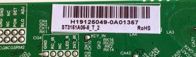 MAIN PARA TV TOSHIBA / NUMERO DE PARTE CN2T1D200032ID / TD.T950.67 / H19125049 / ST3151A05-8_T_2 / CN2T1D200032IDWALMK07832100A / PANEL U320DH05 / U320DH05-TR105 REV:CD1.AA / DISPLAY ST3151A05-8 VER.2.A / MODELO 32LF221U19 REV.C - Imagen 2