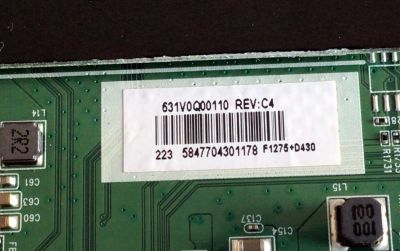 MAIN PARA TV TOSHIBA / NUMERO DE PARTE 631V0Q00110 / VTV-L55736 / VTV-L55736 REV:1 / 631V0Q00110 REV:C4 / E89382 / 7160248-5 / PANEL K430WDRA / NUMERO DE DISPLAY T430QVN03.0 / K430WDRA-UF300A500 / MODELO 43LF621U21 REV.F - Imagen 2