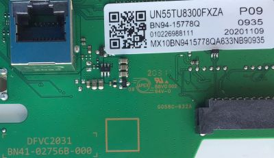 MAIN PARA SMART TV SAMSUNG 4K RESOLUCION (3840 x 2160) / NUMERO DE PARTE BN94-15778Q / BN41-02756B / BN97-17756D / 010226988111 / 20201109  / PANEL CY-CT055HGLV1H NW46 / DISPLAY BN9647647A / LSF550FN12-N02 / MODELO UN55TU8300FXZA FS01 - Imagen 2