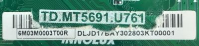 MAIN PARA TV VIZIO HDR SMART TV / NUMERO DE PARTE 6M03M0003T00R / TD.MT5691.U761 / A0003800J / AP302801E5 / 2605K20A0 / PANEL V500DJ6-D03 REV.CB / MODELO V505-H19 / V505-H19 LINIZBPW - Imagen 2