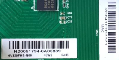 MAIN PARA TV VIZIO / NUMERO DE PARTE 60103-00618 / TPD.MT5581T.PB759 / N20051794-0A05889 / 60103-00618 / PANEL BOEI320WU1 / DISPLAY HV320FHB-N00 / MODELO D32F-G4 LBVFQPMW - Imagen 2