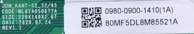 MAIN FUENTE (COMBO) PARA TV SAMSUNG / NUMERO DE PARTE 0980-0900-1410 / ML41A050677A  / 80MF5DL8M85521A / PANEL PT320AT03-3-XC-1 / DISPLAY PT320AT03-3 / MODELO UN32M4500BFXZA VG07 - Imagen 2