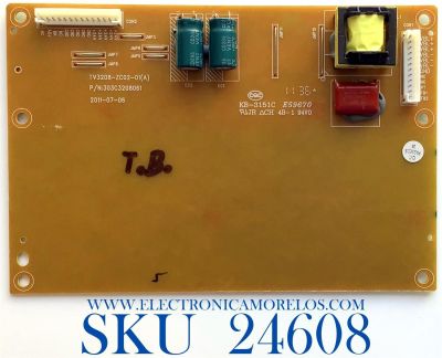BACKLIGHT INVERTER PARA TV HAIER / NUMERO DE PARTE TV-5210-694 / TV3208-ZC02-01 / TV3208-ZC02-01(A) / 303C3208061 / KB-3151C / E59670 / PANEL V315B6-L04 Rev.C1 / MODELOS L32D1120 / L32D1120A / L32F1120A