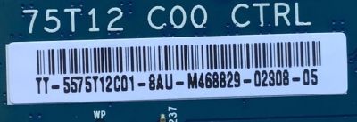 T-CON PARA TV SONY / NUMERO DE PARTE 5575T12C01 / 75T12 C00 CTRL / 55.75T12.C01 / TT-5575T12C01-8AU-M468829-02308-05 / PANEL YD9S075DTU01 / MODELO XBR-75X950G / XBR75X950G - Imagen 2
