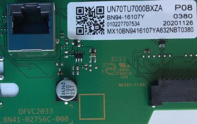 MAIN PARA TV SAMSUNG 4K·UHD·HDR / NUMERO DE PARTE BN94-16107Y / BN41-02756C / BN97-17444Q / BN97-18378A / BN96-52991A / BN96-52969A / PANEL CY-BT070HGSV1H / DISPLAY JE695R3HD7K / BN96-51823A / BN9651823A / MODELO UN70TU7000BXZA UA04 / UN70TU7000WXZA UA02 - Imagen 3