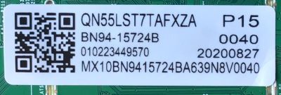 MAIN PARA SAMSUNG / TV INTELIGENTE QLED 4K CON HDR RESOLUCION (3840 x 2160) / NUMERO DE PARTE BN94-15724B / BN41-02794A / BN97-17191H / 010223449570 / 20200827 / PANEL CY-TR055FLAVVFH NW35 / MODELO QN55LST7TAFXZA AA01 - Imagen 3