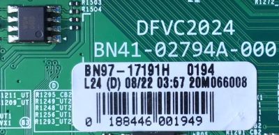 MAIN PARA SAMSUNG / TV INTELIGENTE QLED 4K CON HDR RESOLUCION (3840 x 2160) / NUMERO DE PARTE BN94-15724B / BN41-02794A / BN97-17191H / 010223449570 / 20200827 / PANEL CY-TR055FLAVVFH NW35 / MODELO QN55LST7TAFXZA AA01 - Imagen 2