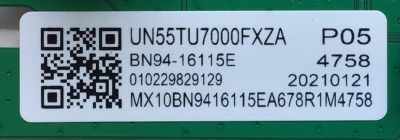 MAIN PARA TV SAMSUNG 4K·UHD·HDR / NUMERO DE PARTE BN94-16115E / BN41-02751B / BN41-02751C / BN97-17444R / BN97-17444G / BN96-52990A / CY-BT055HGCV1H / PT550GT02-1 / MODELOS UN55TU700DFXZA XA10 / UN55TU7000FXZA XA10 / UN55TU7000B / UN55TU7000BXZA WA20 - Imagen 2