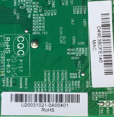 MAIN PARA SMART TV ELEMENT 4K UHD ROKU TV CON HDR RESOLUCION (3840x2160) / NUMERO DE PARTE U20031021 / T.MS1801.81 / CH_C.RK.M1801-UC / U20031021-0A00401 / 850269363N20007-CH / D49E3BDFE140 / PANEL C500Y19-5C  / MODELO E4AA50R - Imagen 3