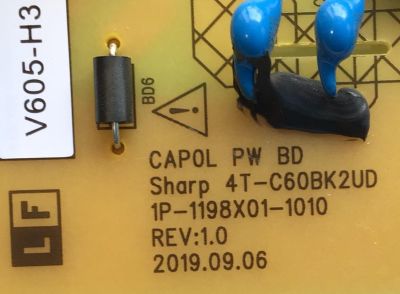 FUENTE PARA TV VIZIO NUMERO DE PARTE 09-60CAP0M0-00 / 1P-1198X01-1010 / 4T-C60BK2UD / FL012AA43811 2022 / PANEL SD600DUA-5 / MODELO V605-H3 LFTRA3 - Imagen 2