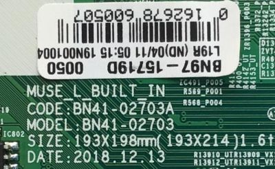 MAIN PARA TV SAMSUNG UHD 4K CURVA SMART TV / NUMERO DE PARTE BN94-14277H / BN97-15719D / BN41-02703A / PANEL CY-CN055HGLV9H / MODELO UN55RU7300 / UN55RU7300FXZA FA01 - Imagen 3