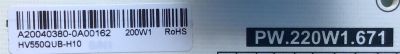 FUENTE DE PODER PARA TV VIZIO / NUMERO DE PARTE 60101-03735 / PW.220W1.671 / 4300052586 / M556-G4 / A2004030-0A00162 / PANEL HV550QUB-H10 / MODELO M556-G4 LBPFQNBW - Imagen 3