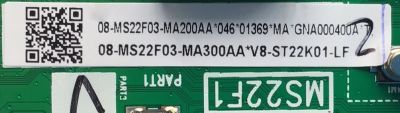 MAIN PARA TV TCL 4K·UHD·HDR ((ROKU TV))/ NUMERO DE PARTE 08-MS22F03-MA200AA / 40-MS22F1-MAB2HG / 08-MS22F03-MA300AA  / V8-ST22K01-LF / GNA000400A / PANEL LVU430NDEL / DISPLAY V430DJ1Q01 REV.C1 / MODELO 43S421 - Imagen 2