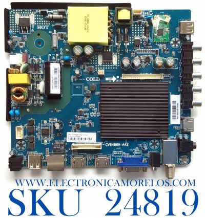  MAIN FUENTE PARA TV WESTINGHOUSE NUMERO DE PARTE 103100080 / CV6486H-A42 / 7.D6486HA42110.3A7 / 95H04651906FA0578 / B83D4E16995A / PANEL T400-V35-DLED / MODELO WD40FE2210