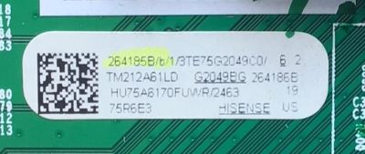 MAIN PARA TV HISENSE·ROKU TV 4K·UHD·HDR / NUMERO DE PARTE 264185 / RSAG7.820.9794/ROH / 264186 / HU75A6170FUWR / DISPLAY HV750QUB-F90 / PANEL'S HD750S3U72-TAB1\S2\GM\ROH / HD750S3U72-TAB1\S1\GM\ROH / MODELO 75R6E3 / 75R6E4 - Imagen 2