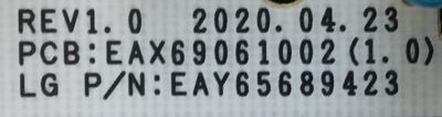FUENTE DE PODER PARA TV LG OLED / NUMERO DE PARTE EAY65689423 / EAX69061002 / 65689423 / LGP65CX-20OP / PANEL'S LE650AQD (EP)(A2) / AC650AQL CPA1_RS / MODELOS OLED65B2AUA.DUSQLJR/ OLED65C1PUB / OLED65C1AUB / OLED65C1PUB.DUSQLJR / OLED65C1PUB.BUSYLJR / OLED65C1AUB.DUSQLJR - Imagen 2