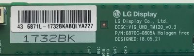 T-CON PARA TV ONN / NUMERO DE PARTE 6871L-1732B / 6870C-0805A / V19_UHDTM120_V0.3 / 1732B / PANEL LC430EGQ-SMM3 / MODELO 100012584 ((43 PULGADAS)) - Imagen 2
