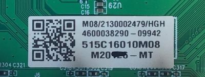 MAIN PARA TV ONN ORIGINAL ROKU TV 4K UHD HDR / NUMERO DE PARTE 515C16010M08 / MS16010-ZC01-01 / E022M464-A1 / E168066 / KB-6160 / DISPLAY JR645R3HA7L / PANEL T650QVN08.4 / 100012587 65 PULGADAS - Imagen 2