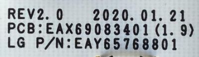 FUENTE PARA TV LG NUMERO DE PARTE EAY65768801 / EAX69083401  / EAX69083401 ( 1.9) / 65768801 / PANEL AC550AQL / MODELO OLED55BXPUA.DUSQLJR - Imagen 2