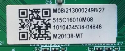 MAIN PARA TV ONN·ROKU TV 4K SMART TV (43) / NUMERO DE PARTE MS16010-ZC01-01 / 2E01413C0 / 515C16010M08 / PANEL´S LC430EGQ / V430DJ1-Q01 / T430QVN03.0 / MODELO 100012584 / ((NOTA IMPORTANTE:CHECAR QUE EL PANEL Y MODELO CORRESPONDA CON SU TELEVISION)) - Imagen 2