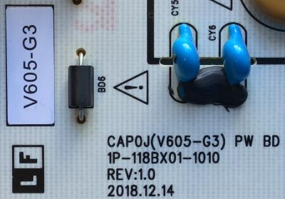 FUENTE PARA TV VIZIO NUMERO DE PARTE 09-60CAP0J0-01 / 1P118BX01-1010 / FL003AA17273 / MODELO V605-G3 LFTRYRLW / V605-H3 LFTRA3KW - Imagen 3