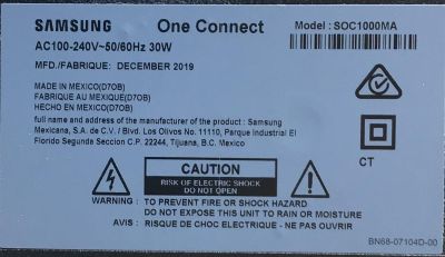 ONE CONNECT MODEL: SOC1000MA PARA TV SAMSUNG ((NUEVO)) NUMERO DE PARTE BN96-44635A / MX89BN964435AD70BMCH0036 / SOC1000MA / MODELOS QN55Q7AMFXZA / QN55Q7FAMFXZA FA02 - Imagen 3