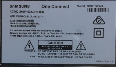 ONE CONNECT MODEL: SOC1000MA PARA TV SAMSUNG ((USADO)) / NUMERO DE PARTE BN96-44634A / MX10BN964434AA650JC70004 / SOC1000MA / MODELOS QN65Q7FAMFXZA / QN65Q7FAMFXZA FB04 - Imagen 4