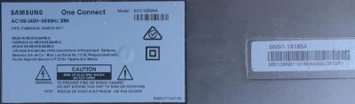 ONE CONNECT MODEL: SOC1000MA  PARA TV SAMSUNG ((USADO)) NUMERO DE PARTE BN91-19186A / BN91-19235A-QMQ7CV / Qmq7Cv  Bn91-18999A / MX10BN9119186AA664J3F0251 / S0C1000MA / MODELO QA55Q7FAMWXXY Versión FA01 - Imagen 2