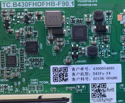 T-CON PARA TV VIZIO NUMERO DE PARTE 60106-00486 / TC.B430FHDFHB-F90.1 / 4300054691 / HV430FHB-N10 / HV430FHB-N90 / B20107578-0A00281 / PANEL  BOEI430WU1 / MODELO D43FX-F4 LBFVNXW - Imagen 2