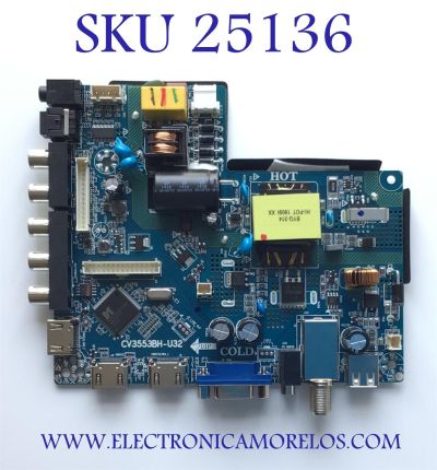MAIN FUENTE ((COMBO)) PARA TV SEIKI / NUMERO DE PARTE SC-32HS970N / CV3553BH-U32 / 32N15A / 9AH09171910 / 7.D3553BHU3221.2E2 / 3.1.01.02.01.05400087 / 9AH09171910YA / PANEL ST3151A05-8 / MODELO SC-32HS970N
