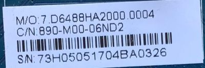 MAIN PARA TV WESTINGHOUSE / NUMERO DE PARTE W17023-2-SY / CV6488H-A / 890-M00-06ND2 / 7.D6488HA2000.0004 / B83D4EC0B258 / THTF4K0TT00412550 / 06ND2174RBA0224 / 75H05051704BA0326 / PANEL'S T430-DXC-DLED / T430QVN03.3 / MODELO WD43UB4530 - Imagen 4