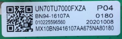 MAIN PARA TV SAMSUNG 4K·UHD·HDR SMART TV / NUMERO DE PARTE BN94-16107A / BN41-02751B / BN97-18031A / BN96-52702A / BN9416107A / BN41-02751B-000 / PANEL CY-BT070HGJV1H / MODELO UN70TU7000 / UN70TU7000FXZA GB02 - Imagen 4