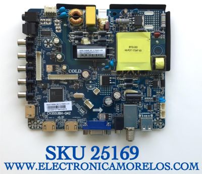 MAIN FUENTE PARA TV ELEMENT / NUMERO DE PARTE  103100013 / CV3553BH-Q42 / CV3553BH_Q42_13_170324 / 7.D3553BHQ4213.3C1 / E17120-16-SY / PANEL T390-DXB(P)-DLED / MODELOS 39" / WD40FX1170