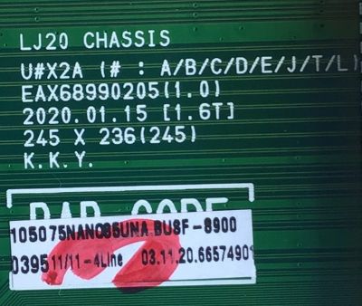MAIN PARA TV LG NUMERO DE PARTE EBT66574901 / EAX68990205 (1.0) / 0LEBT000-00U8 / RU0NC4A0EZ / PANEL NC750EQH-ABJH1 / MODELO 75NAN085UNA.BUSFLJR - Imagen 2