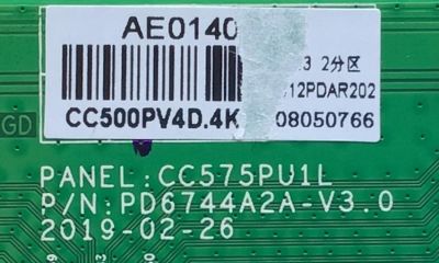 T-CON PARA TV RCA / NUMERO DE PARTE PD6744A2A-V3.0 / CC575PU1L / CC500PV4D.4K / MODELO RLDED5098 / RLDED5098-B-UHD - Imagen 2