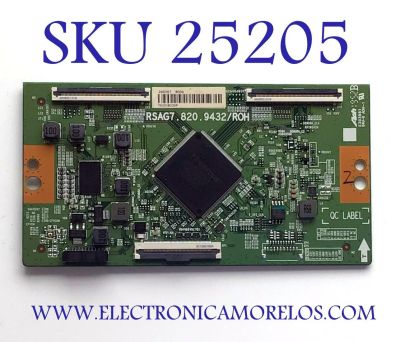 T-CON PARA TV HISENSE QLED / NUMERO DE PARTE 260257 / RSAG7.820.9432/R0H / TX201B225P / B006 / PANEL JHD550X3U81-TA\S0\FJ\GM\ROH / DISPLAY ST5461D13-2 VER.2.2 / MODELO 55H8G