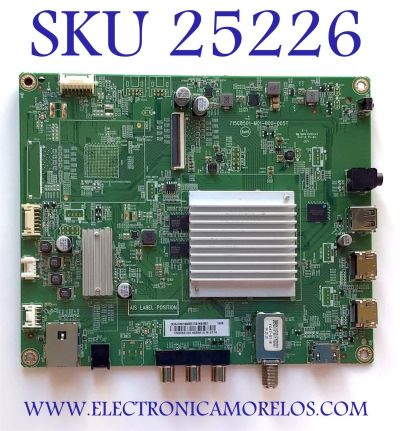 MAIN PARA TV ONN·ROKU TV 4K UHD SMART TV 58''  / NUMERO DE PARTE XJCB01K005 / 756TXJCB01K005 / 715G8501-M01-B00-005T / 756TXJCB01K0050 / XJCB01K005010X / PANEL TPT580F2-PU1L.Q REV:S01Q / MODELO 100005397