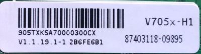 MAIN PARA SMART TV VIZIO / NUMERO DE PARTE XKCB02K045 / 715GA874-M14-B00-004G / 905TXKSA700 / (G) XKCB02K045010X / (G) XKCB02K045010X / 87403118 / PANEL TPV700B5-U2T01.D REV:S02L / DISPLAY T550QVN05.7 / MODELOS V705X-H1 / V705X-H1 LTCHC1AW - Imagen 3