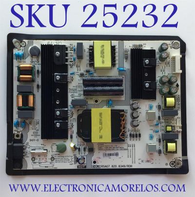  FUENTE PARA TV HISENSE NUMERO DE PARTE 257052 / RSAG7.820.8349/ROH / HLL-4465WK / DSH197J00AS / MODELO 58R6E