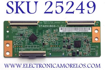 T-CON PARA TV INSIGNIA / ELEMENT / NUMERO DE PARTE 34.29110.091 / ST4251B03-1-C-1 / 3429110091 / NUMERO DE DISPLAY ST4251B03-2 VER.2.1 / MODELOS NS-43D510NA21 / ELST4316S  G9190