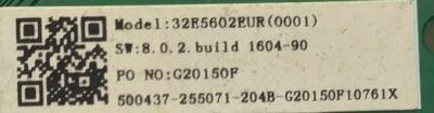 MAIN FUENTE PARA TV HISENSE NUMERO DE PARTE 255071 / RSAG7.820.9375/ROH / DZ/32E5602EUR(0001) / 1604 / 3TE32G20150F / XT204A3491 / MODELO 32H4030F1 - Imagen 4