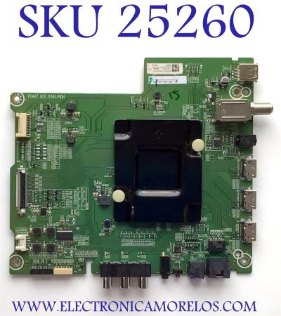 MAIN PARA TV HISENSE NUMERO DE PARTE 249123 / 249122 / RSAG7.820.8593/ROH / 3TE65G2024QF / TM20AV52K3 / HU65A6180UWR(1001)/1498 / G2024Q3 / PANEL HD650S1U71-K1/S0/6M/ROH / DISPLAY HV650QUB-F90 / MODELO 65R6E1