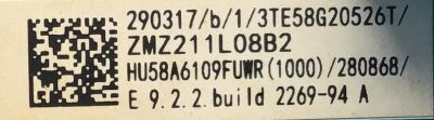 MAIN FUENTE (COMBO) PARA TV HISENSE·ROKU TV 4K·UHD·HDR / NUMERO DE PARTE 290317 / RSAG7.820.9221/ROH / HU58A6109FUWR(1000) / 280868 / HU58A6109FUWR / 2DE37249E / PANEL HD580X1U91-L1/WG\S1\GM\ROH / MODELO 58R6E3 / 58R6E3 58A6109FUWR - Imagen 3
