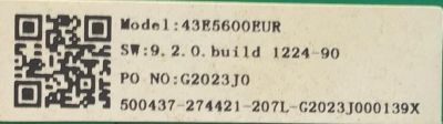 MAIN FUENTE PARA TV HISENSE NUMERO DE PARTE 274421 / RSAG7.820.9720/ROH / 1224 / 3TE43G2023J0 / XT207L0857 / PANEL JHD42SV1F51-T0L1/GM/MCKD-3A/ROH / MODELO 43H4030F1 - Imagen 3