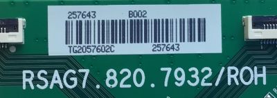 T-CON ORIGINAL PARA TV HISENSE / NUMERO DE PARTE 257643 / RSAG7.820.7932/ROH / B002 / TG2057602C / PANEL HD550V3U51-TDL3/S0/FJ/GM/ROH / MODELO 55R8F - Imagen 3