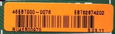 MAIN PARA TV LG SMART Full HD RESOLUCION (1920 x 1080) NUMERO DE PARTE EBT62874202 / EAX6536390 (1.1) / 6EBT000-0076 PANEL LC600DUF (FG)(F1) MODELO 60LB7100-UT.AUSWLJR / 60LB7100-UT / 60LB7100 - Imagen 3
