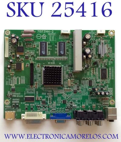 MAIN PARA MONITOR ASUS NUMERO DE PARTE GQ8CBCA027 / 715T3144-2 / 12855M0211 V1.06 / (T) GQ8CB CA027 TOP:A MB:A / PANEL M260J3-L01 REV.C1 / MODELO VK266 VK266H