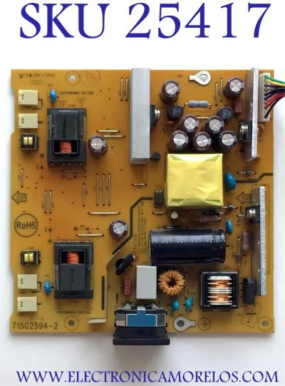 FUENTE PARA TV ASUS NUMERO DE PARTE 8G42MQDX / 715G2594-2 / 1285566P0575 / (T) 8G42MQDX TOP:A PB:A / PANEL M260J3-L01 REV.C1 / MODELO VK266 VK266H
