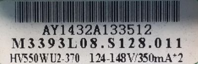 FUENTE PARA TV PROSCAN NUMERO DE PARTE AY128C-1MF37-080 / AY1432A133512 / M3393L08.S128.011 / HV550WU2-370 / PANEL CN55CM823 / MODELO PLED5529A-C A1407 - Imagen 2